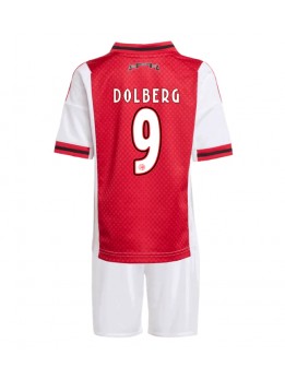 Ajax Kasper Dolberg #9 Replika Hemmakläder Barn 2025-26 Kortärmad (+ byxor)
